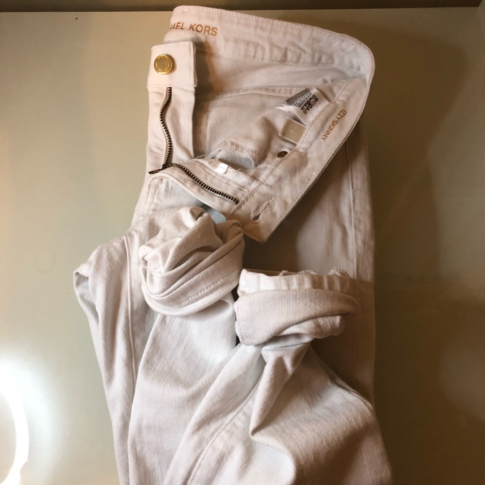 Michael Kors Izzy Skinny White Denim
